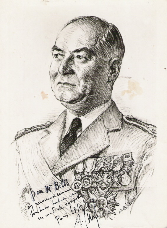 Maréchal Juin 1959 fusain André Aaron Bilis