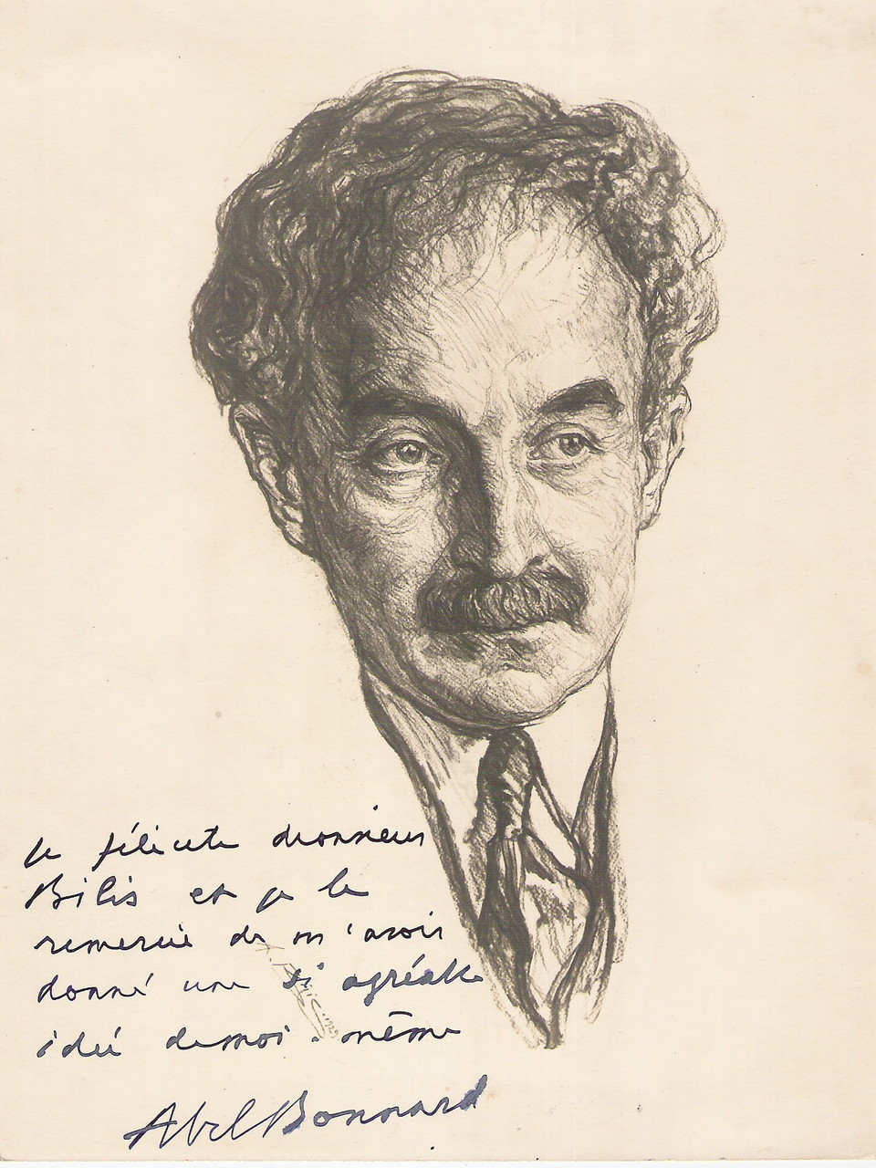  Abel  Bonnard poète romancier  1929  fusain André Aaron Bilis