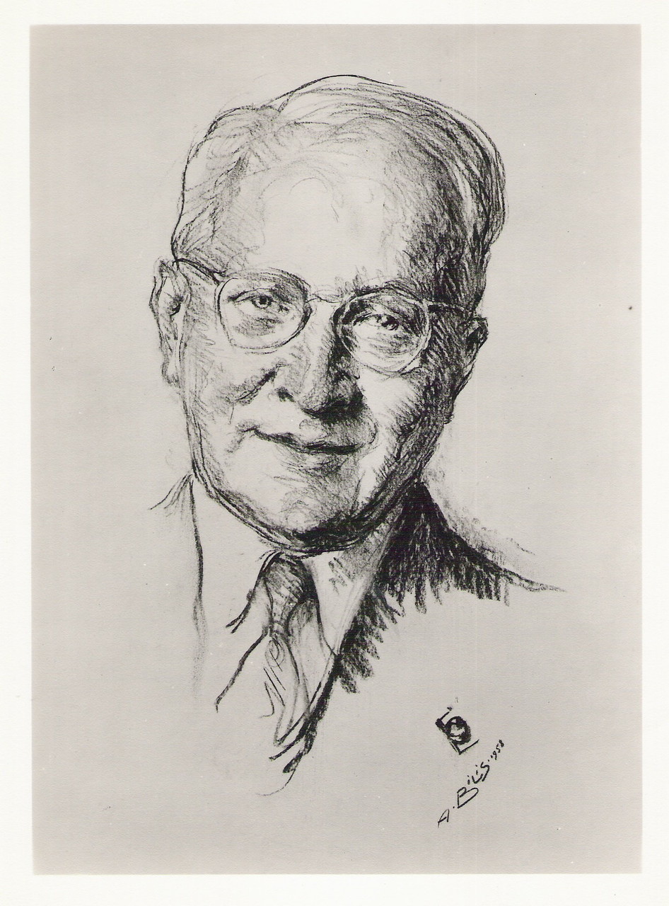  Julien Cain 1958  fusain André Aaron Bilis