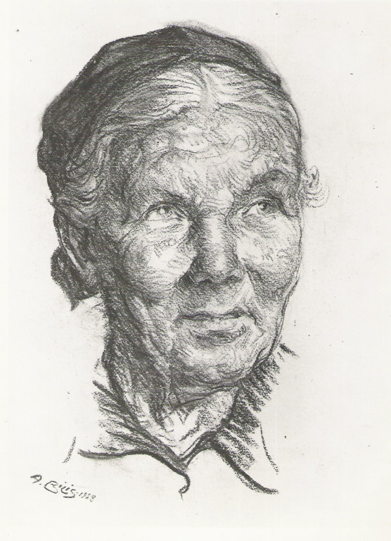 La Mariounne de Garrigou Ariège 1958 fusain André Aaron Bilis