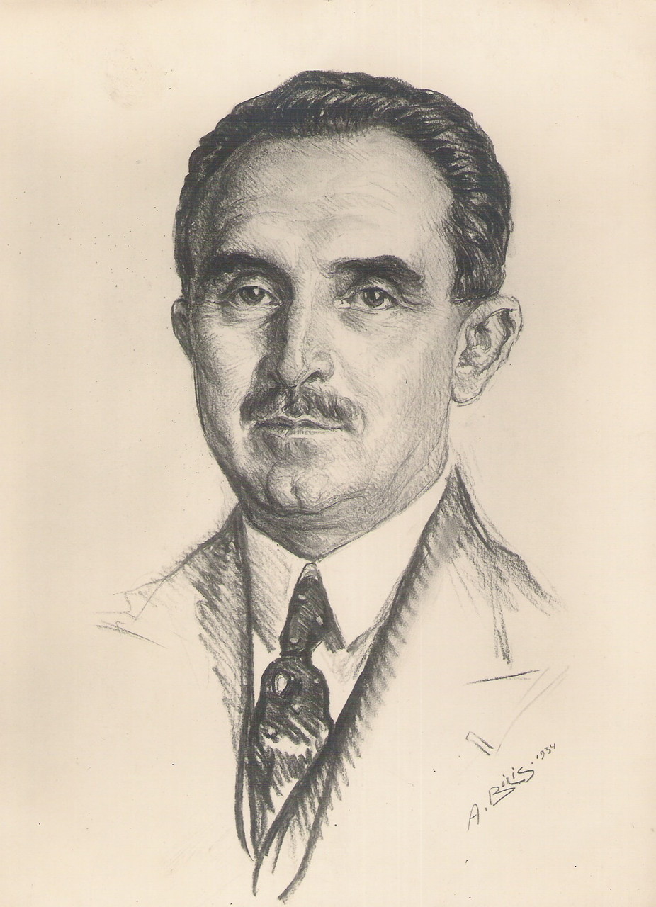 Paul Cottenot  professeur medecine 1934 fusain André Aaron Bilis
