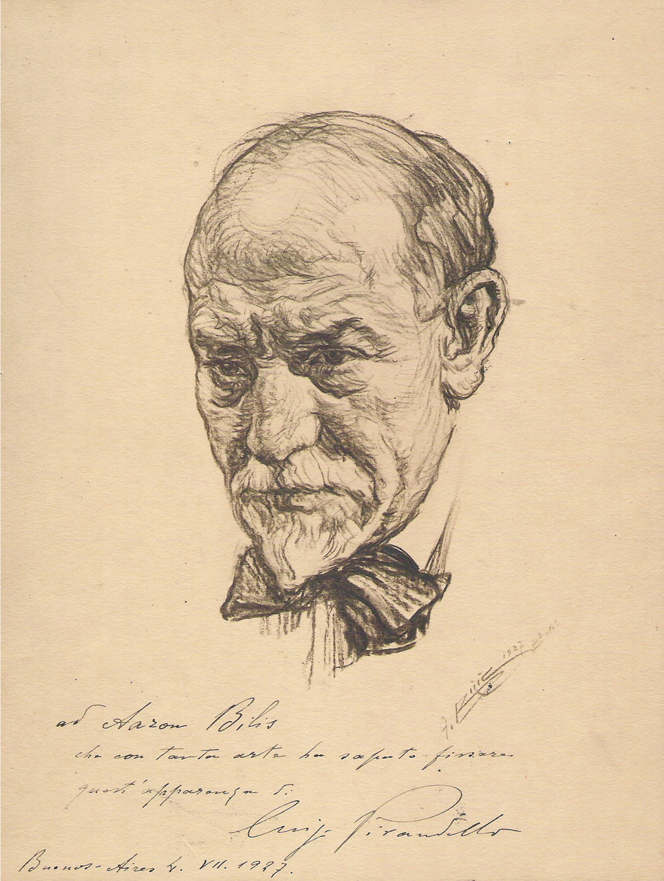  Luigi  Pirandello 1927  fusain André Aaron Bilis