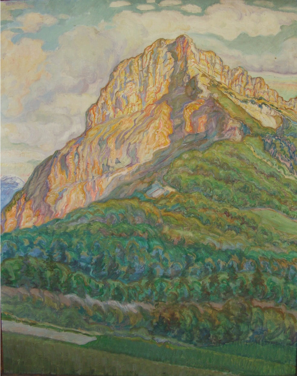 massif de la Chartreuse, le mont Granier  92x72 huile sur toile  André Aaron Bilis