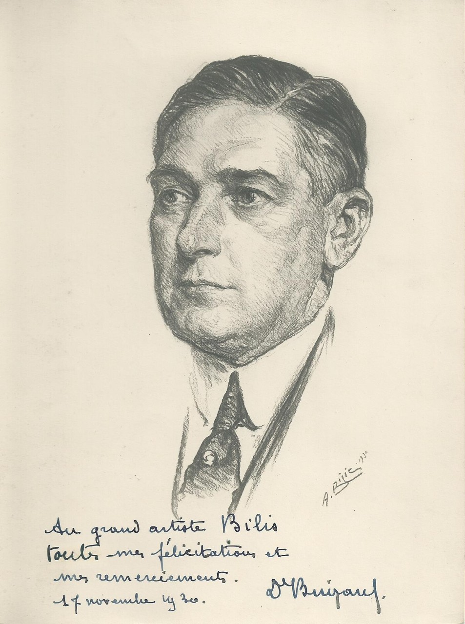 Buizard docteur  1930 fusain André Aaron Bilis