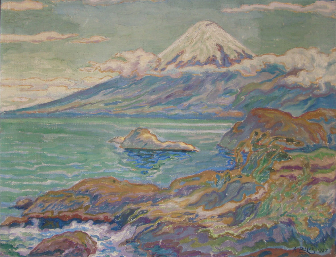 Volcan 1 Amérique de Sud- 1925 45x59  huile sur toile André Aaron Blils