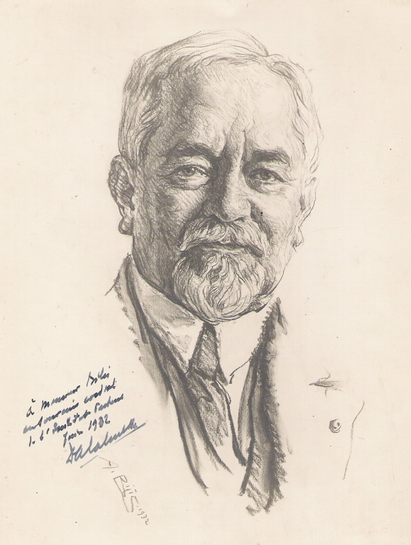Albert Calmette professeur, médecin et bactériologiste 1932 fusain André Aaron Bilis