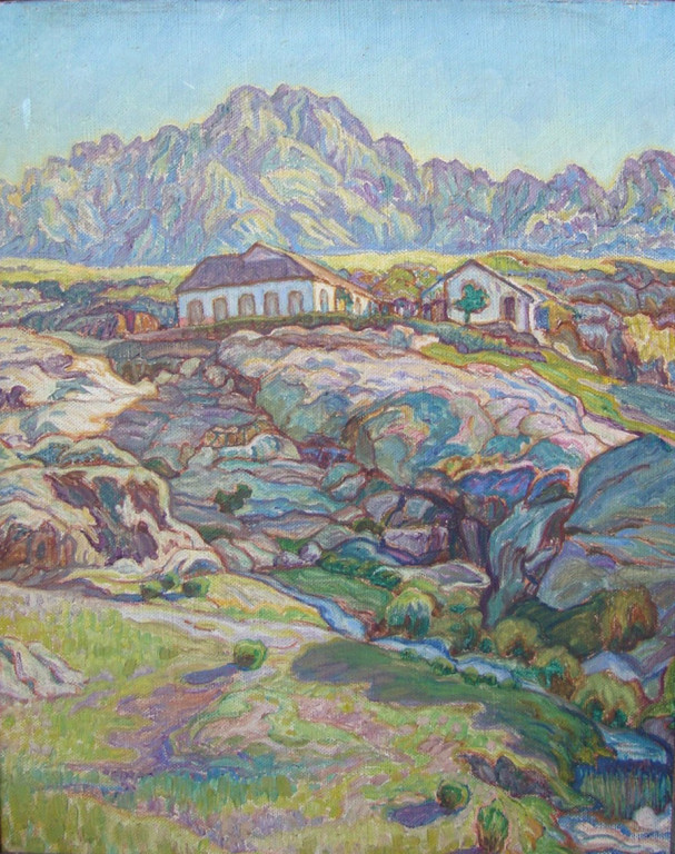 Estancia d'Amérique du Sud 65x52 huile sur toile André Aaron Blils