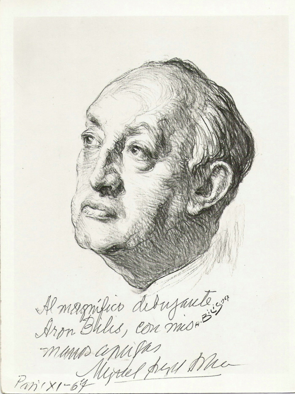  Miguel Angel Asturias  1967  fusain André Aaron Bilis