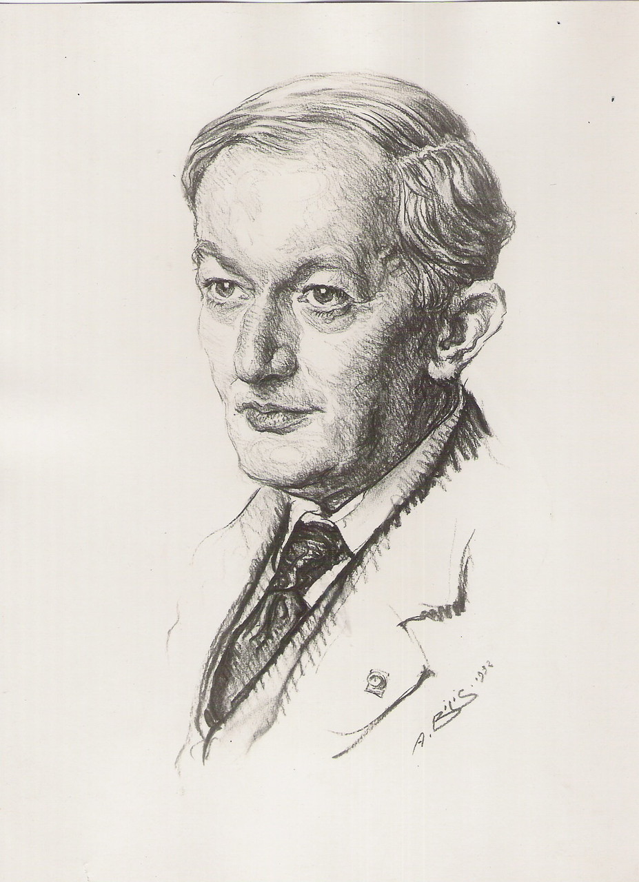 Cuneo professeur 1932 fusain André Aaron Bilis