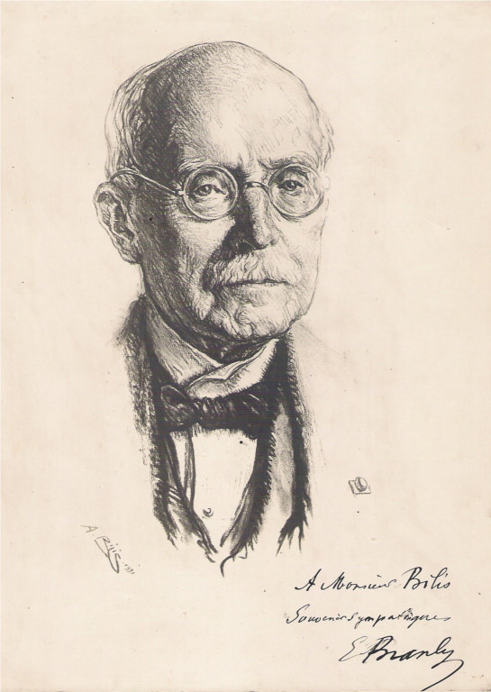 Edouard Branly professeur, physicien et médecin 1931 fusain André Aaron Bilis