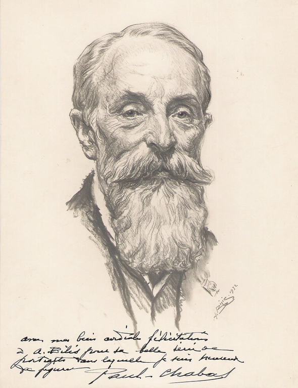 Chabas Paul, peintre 1932 fusain André Aaron Bilis