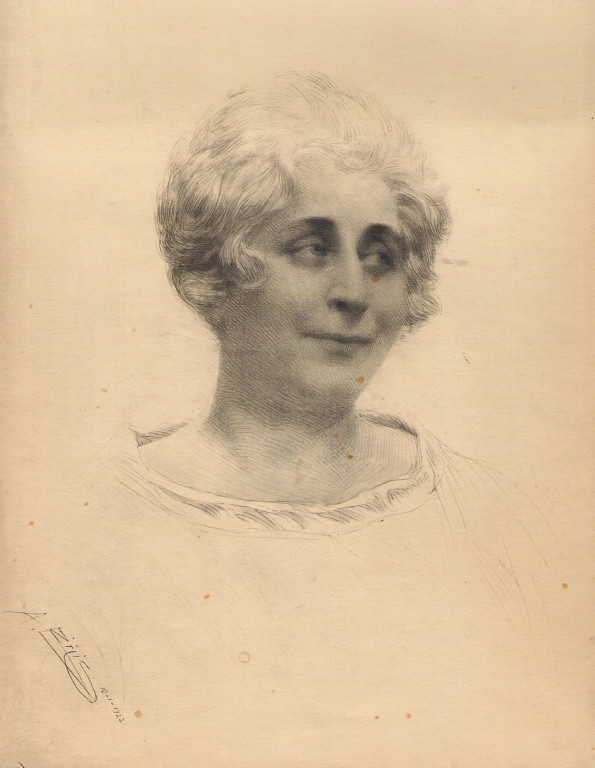 Munia Bilis sa belle soeur 1922 fusain André Aaron Bilis