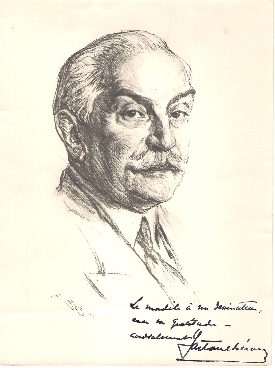  Gaston Cheron  fusain André Aaron Bilis