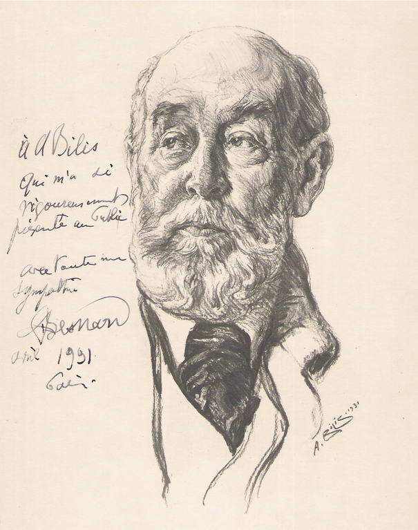 Besnard Albert, peintre 1931 fusain André Aaron Bilis