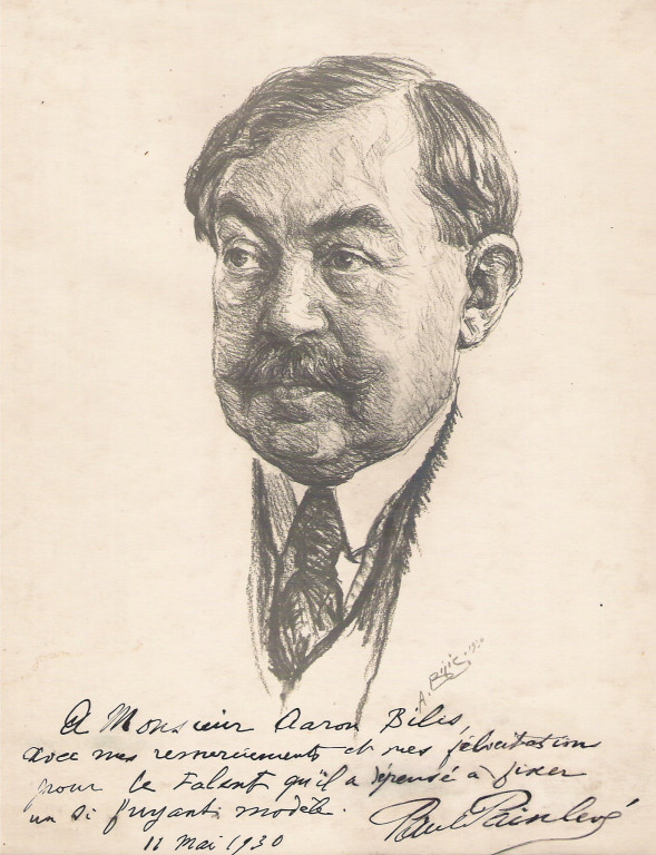 Paul Painlevé mathématicien 1930 fusain André Aaron Bilis