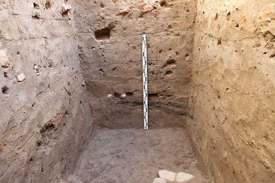  Aperçu de la stratrigraphie de la tranchée n°1 (Socra, 2012)