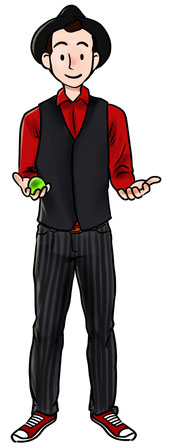 le jongleur vedette se prépare