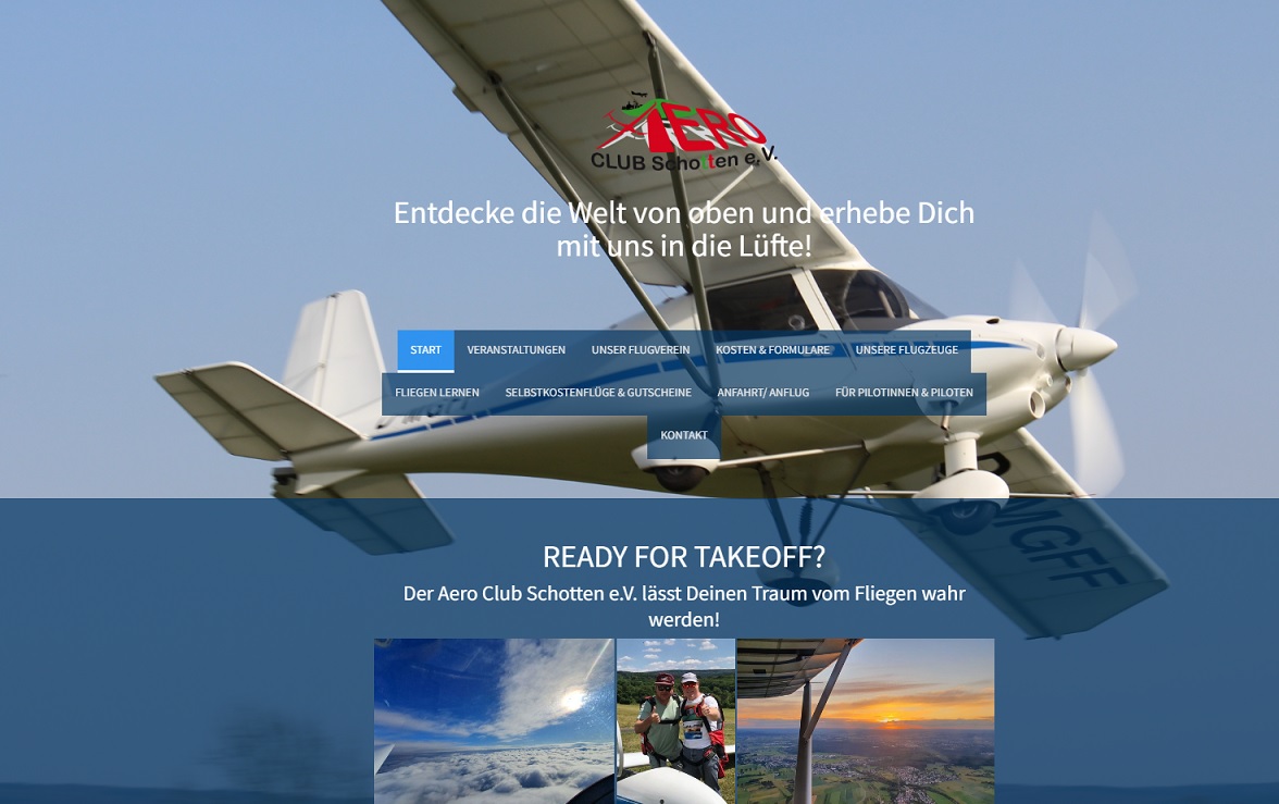 Aero Club Schotten e.V. startet mit einer neuen Onlinepräsenz