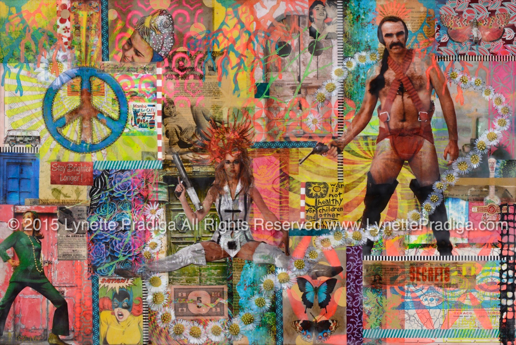 2nd Grade Super Heros 24" x 36" mixed media encaustic on board