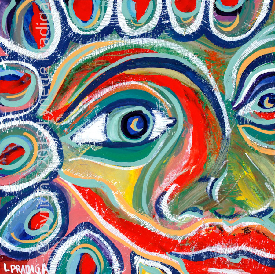 SEASIDE PELE- "MISTRESS OF LONG WALKS ON THE BEACH" - 12" X 12" OIL ON WOOD PANEL -ORIGINAL $350.00, PRINTS, GICLEES, LIMITED EDITION ORIGINALLY ENHANCED AND REGULAR GALLERY WRAPS ARE AVAILABLE