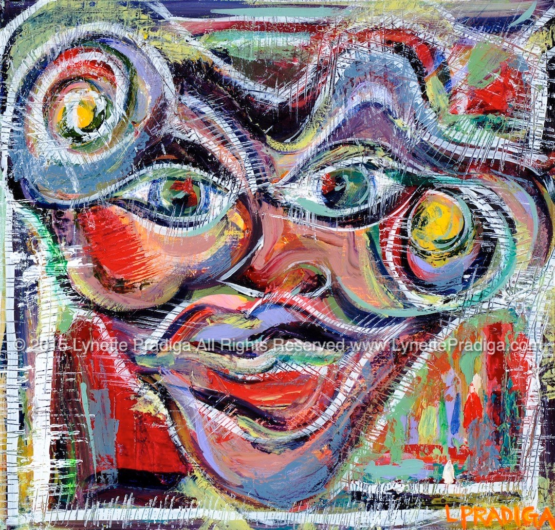 SOCIALITE PELE - "INVENTOR OF THE COCKTAIL PARTY, SHE KNOWS EVERYBODY, DARLING!" - 12" X 12" OIL ON WOOD PANEL -ORIGINAL, PRINTS, GICLEES, LIMITED EDITION ORIGINALLY ENHANCED AND REGULAR GALLERY WRAPS ARE AVAILABLE