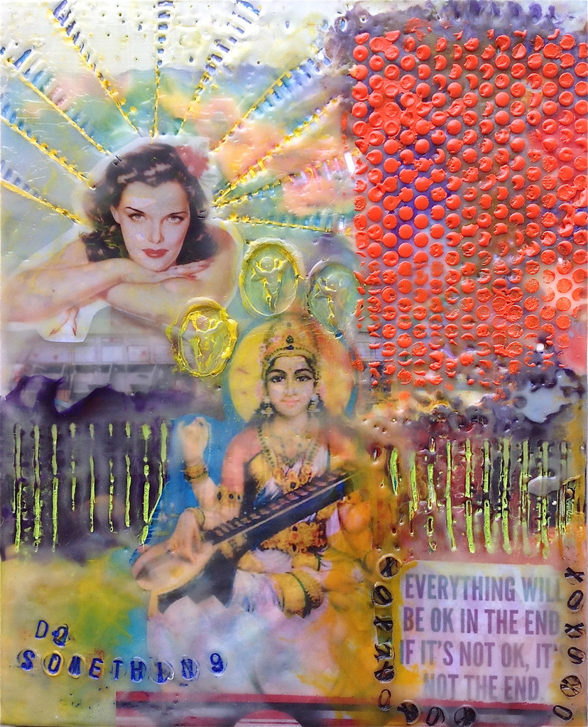 EVERYTHING WILL BE O.K. -  ENCAUSTIC ON BOARD 8" X 10"  ORIGINAL SOLD