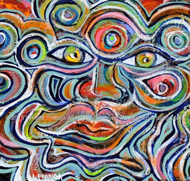 KARMA PELE --"WHAT YOU SEE, WHAT YOU DO & BELIEVE, IS WHAT YOU GET" 12" X 12" OIL ON WOOD PANEL -ORIGINAL, PRINTS, GICLEES, LIMITED EDITION ORIGINALLY ENHANCED AND REGULAR GALLERY WRAPS ARE AVAILABLE