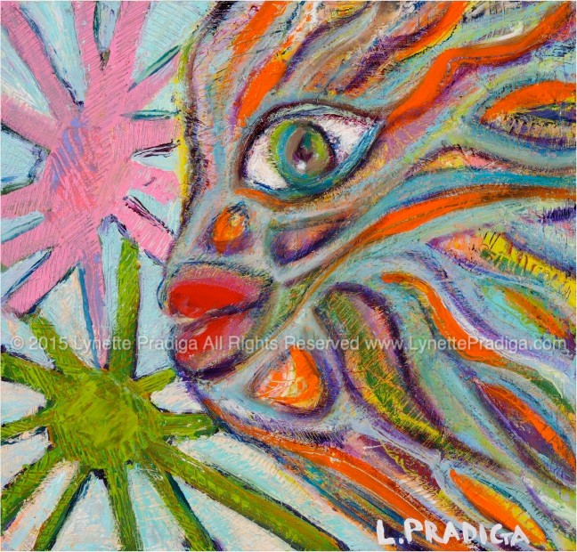 HUMU PELE - "SHE'S ALL THE FISH IN THE SEA" - 12" X 12" OIL ON WOOD PANEL -ORIGINAL, PRINTS, GICLEES, LIMITED EDITION ORIGINALLY ENHANCED AND REGULAR GALLERY WRAPS ARE AVAILABLE