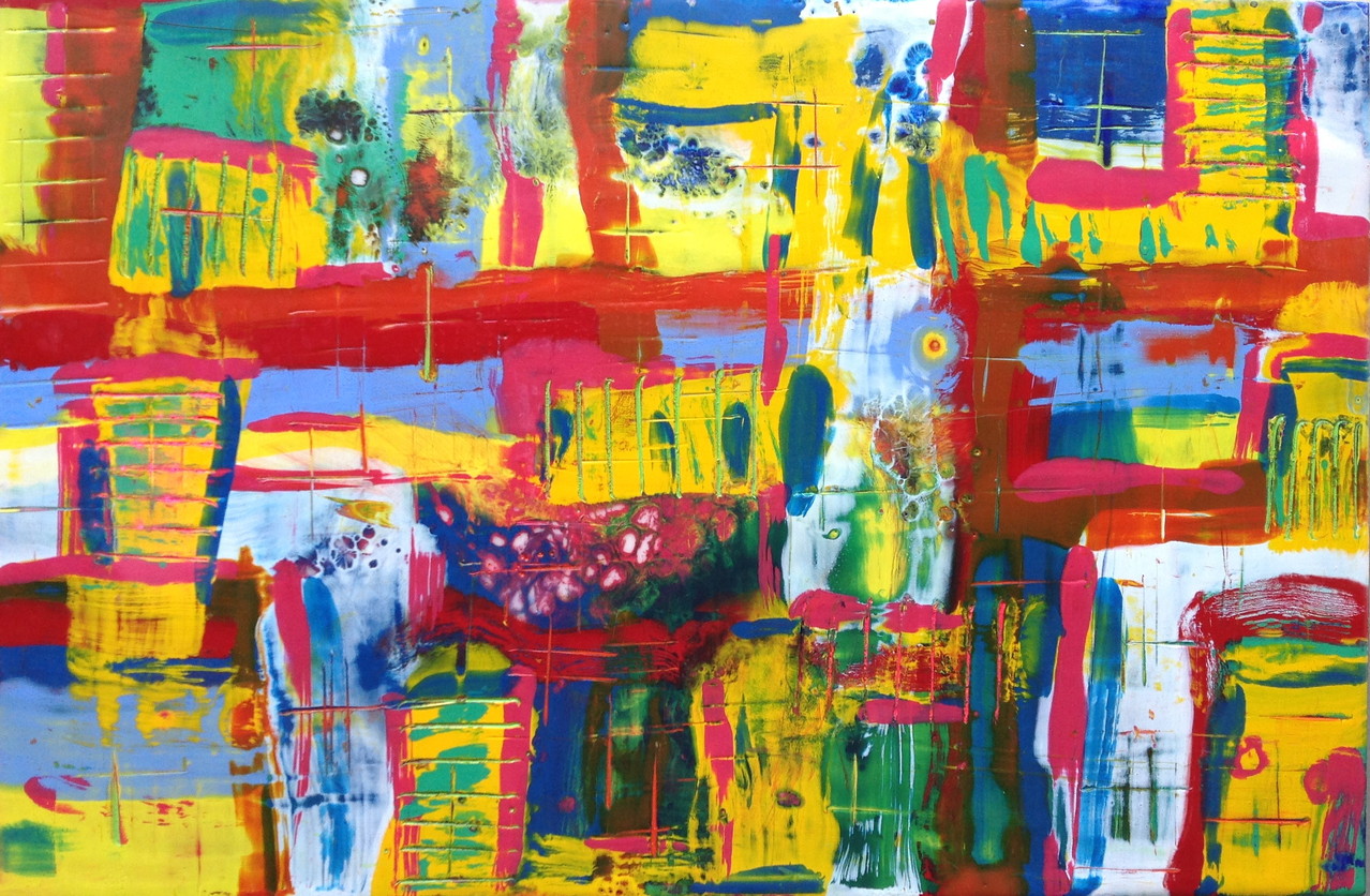 BENTO BOX II   - ENCAUSTIC ON BOARD 12" X 18"    ORIGINAL AVAILABLE    $750.00