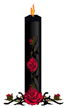 Kerze, schwarz, rote Rosen, Trauer, Manchester Terrier, Baccara-Bijou