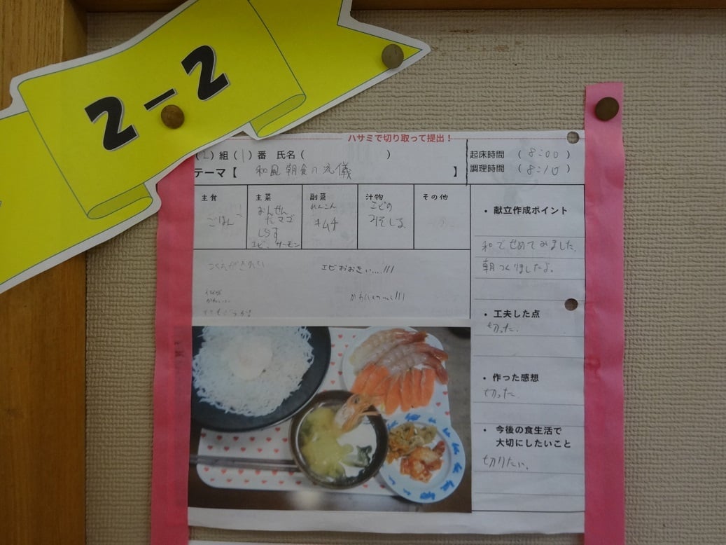 冬の朝食(2年生家庭科)№2