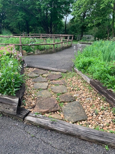 New paved trail through the Terra Lab gardens