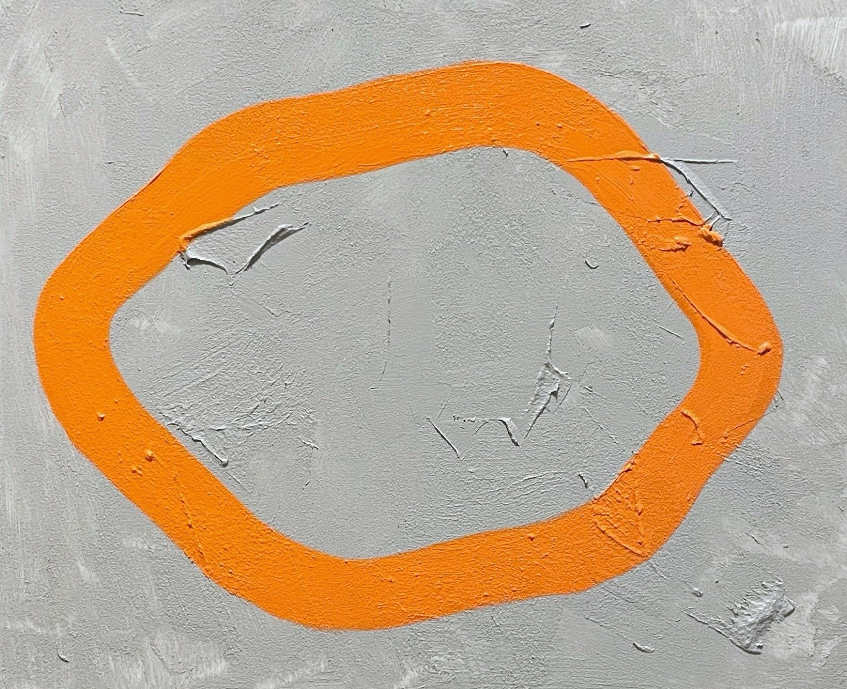 EGO X (Aranciata at Flora's place), acrylic + concrete paste on canvas, 60 x 73 cm, 2021