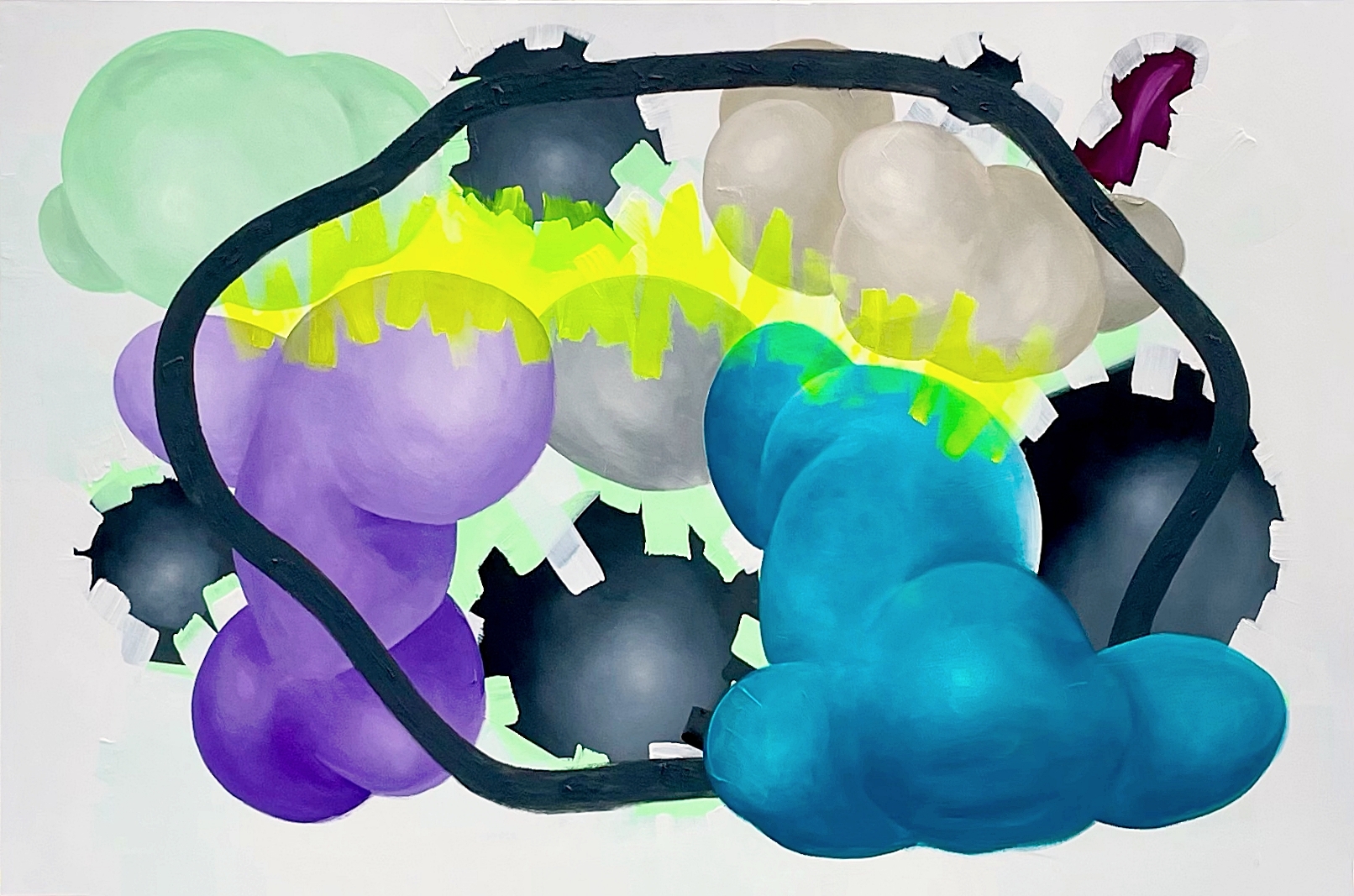 WHERE DO WE GO FROM HERE, acrylic + concrete paste on canvas, 180 x 280 cm, 2020-21