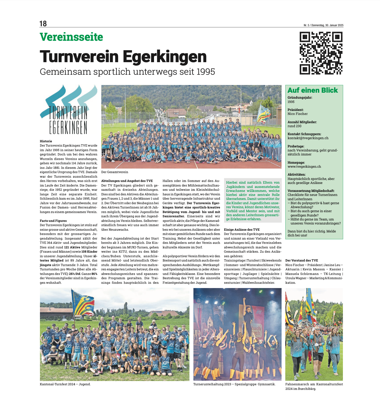 Vereinsartikel, Anzeiger Thal-Gäu