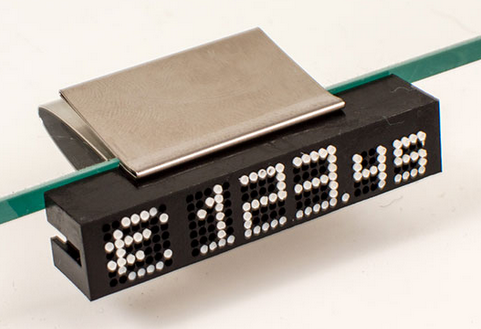 Stainless Shelf Holder, Breite 28 mm, 15° mit TAXOM-Preismodul schwarz