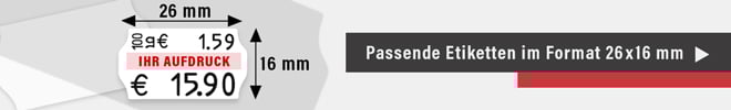 Bestellen Sie jetzt die passenden Etiketten zu diesem Auszeichner ▶