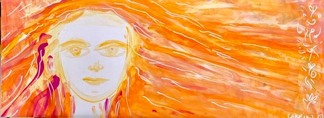 Bild 86: Elfen, Engel und Feen 9, Mischtechnik, 26x70, CHF 620.00