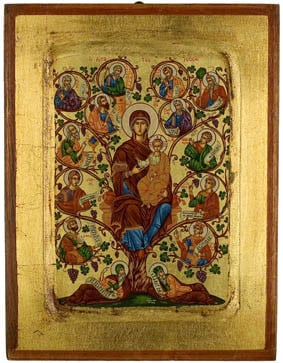 Gottesmutterikone (Die Wurzel Jesse)