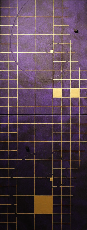 Golden Grid 6 purple  F6×2   318mm×820mm   Acrylic 2012