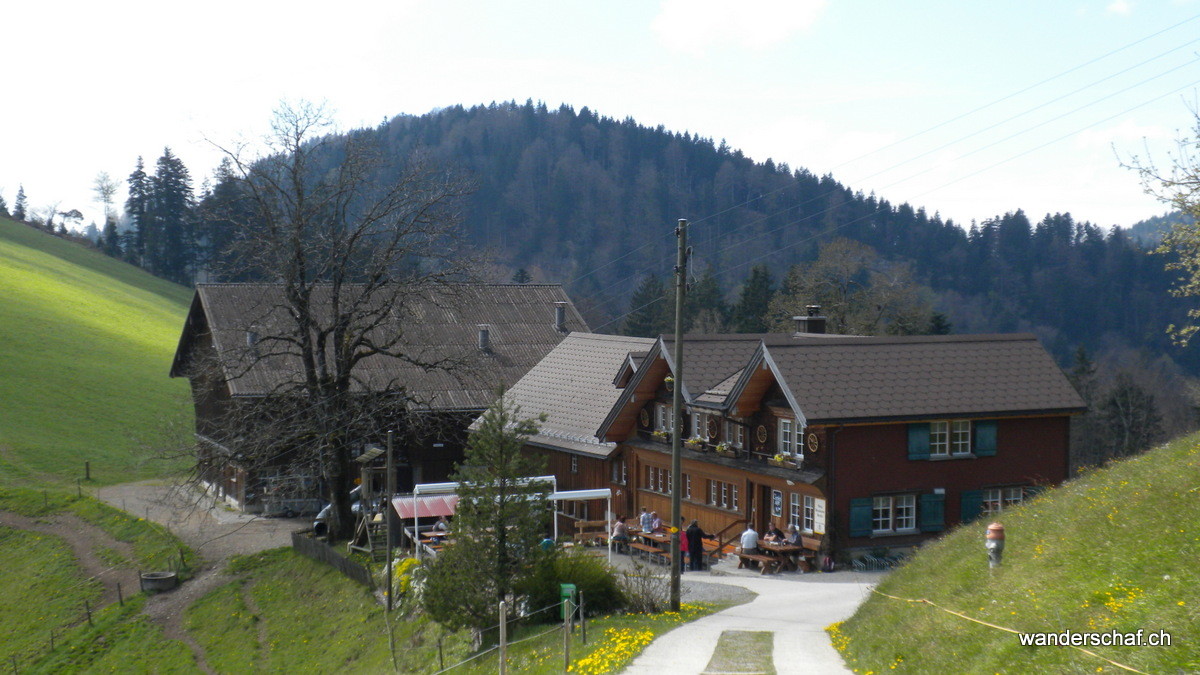 Ankunft beim gemütlichen Bergrestaurant Bergli