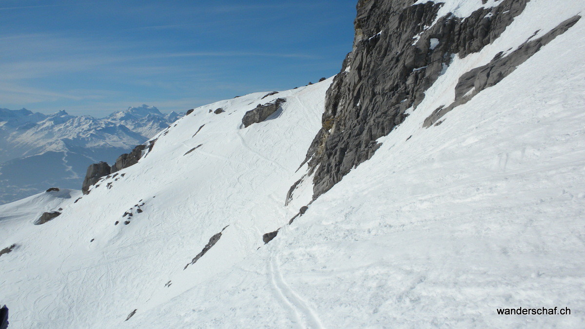 in der Querung unterhalb dem Mont Pucel ist Konzentration angesagt