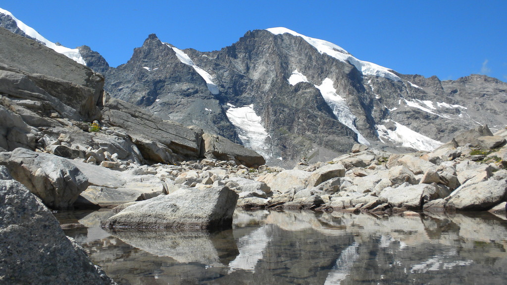 Piz Morteratsch von der Isla Persa aus gesehen