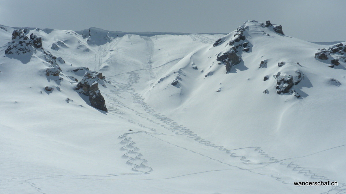 unsere Abfahrtsspuren