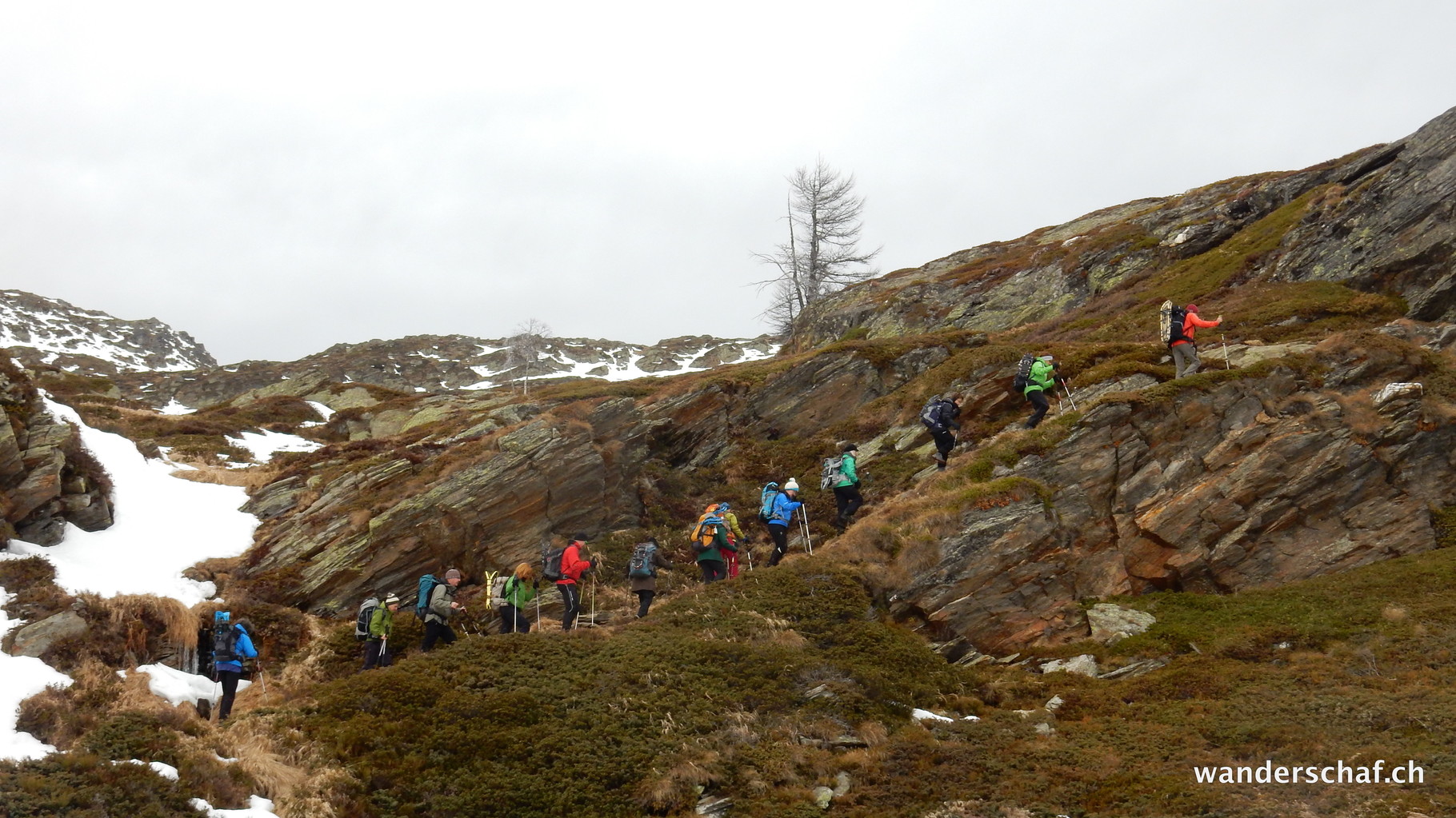 die Schneeschuhe müssen getragen werden