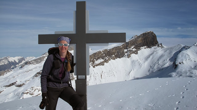 auf dem Siwfass mit dem 1. Gipfel von heute im Hintergrund