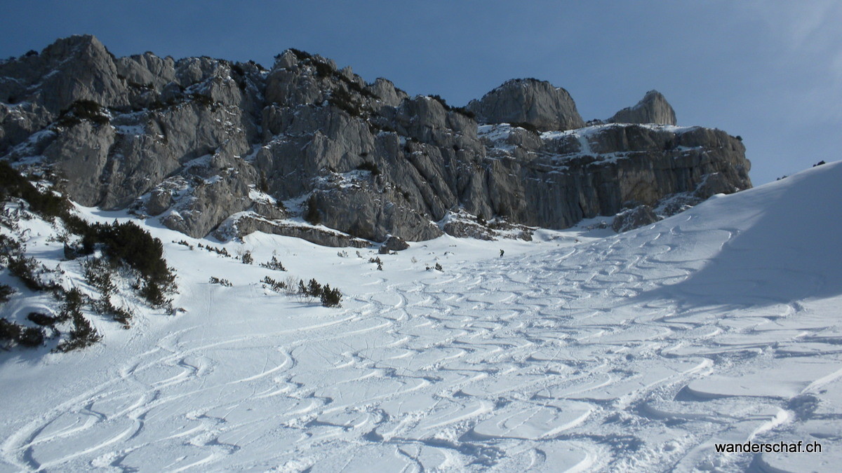 letzter schöner Hang vor der eher mühsamen Waldpartie