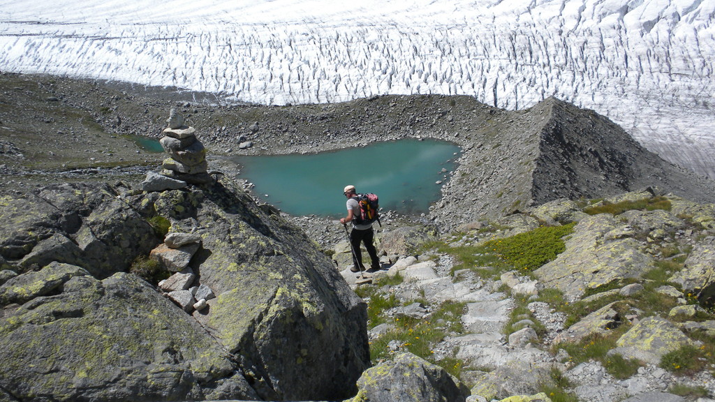 Abstieg auf den Morteratschgletscher