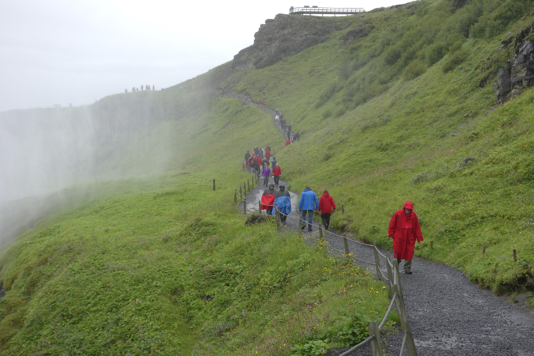 Touristen am Gullfoss