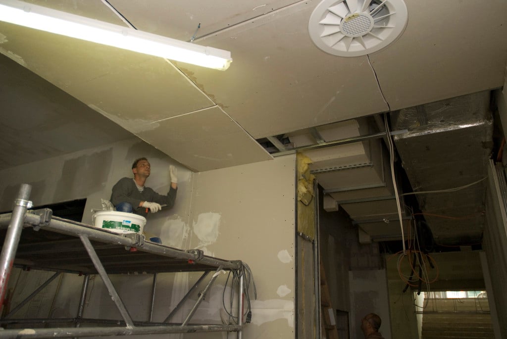 letzte Trockenbauarbeiten, Oktober 2009